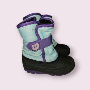 Kamik Snow Boots Teal Purple Toddler Girls Size 10